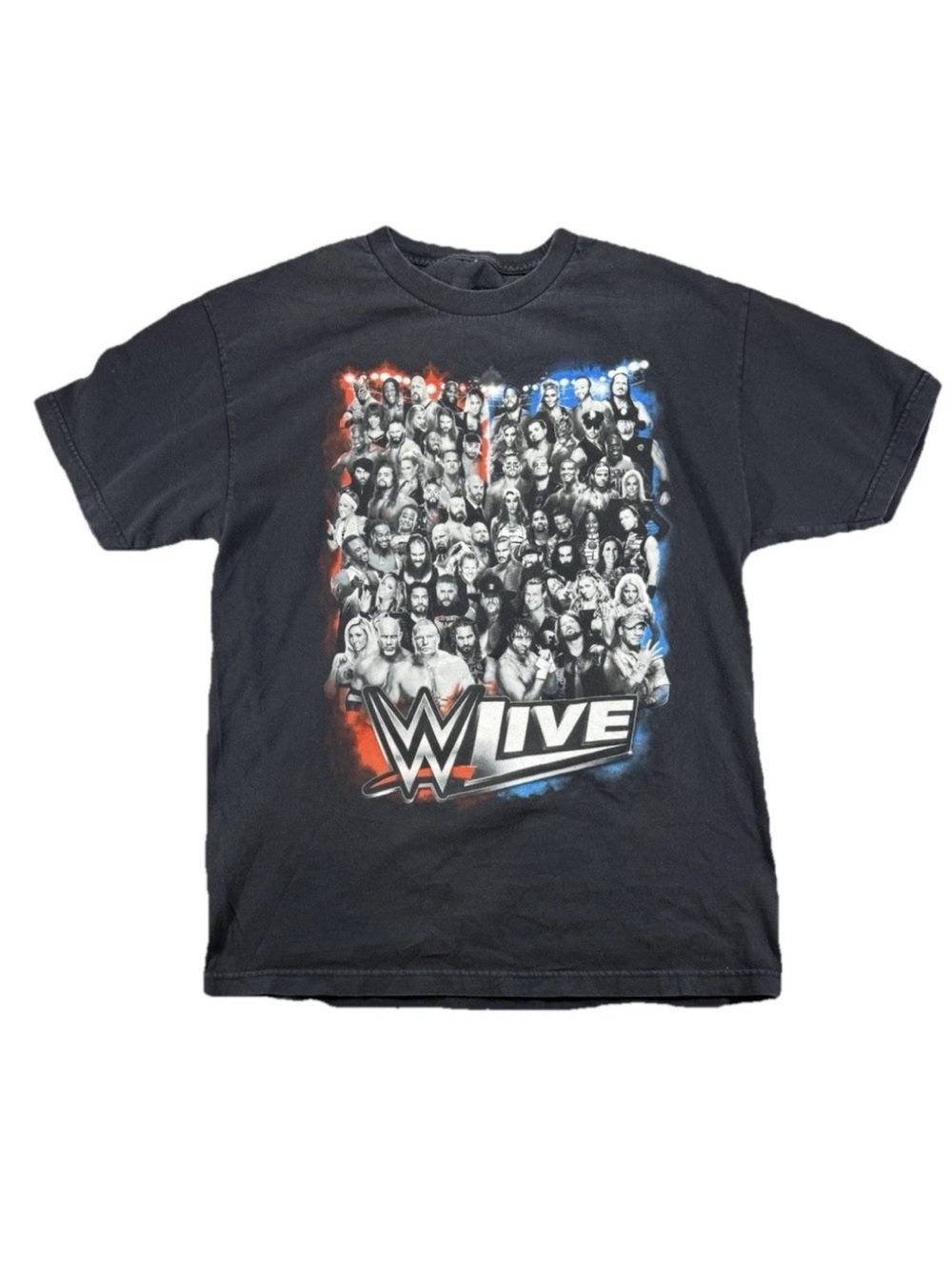 WWE Live Black Graphic Tee I Was There 2017 Raw & Smackdown size Medium.